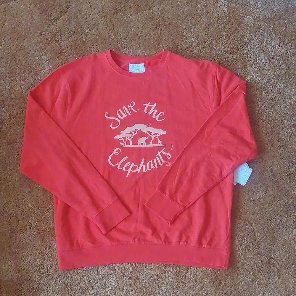 Ivory Ella Save the Elephants Paprika Crew neck